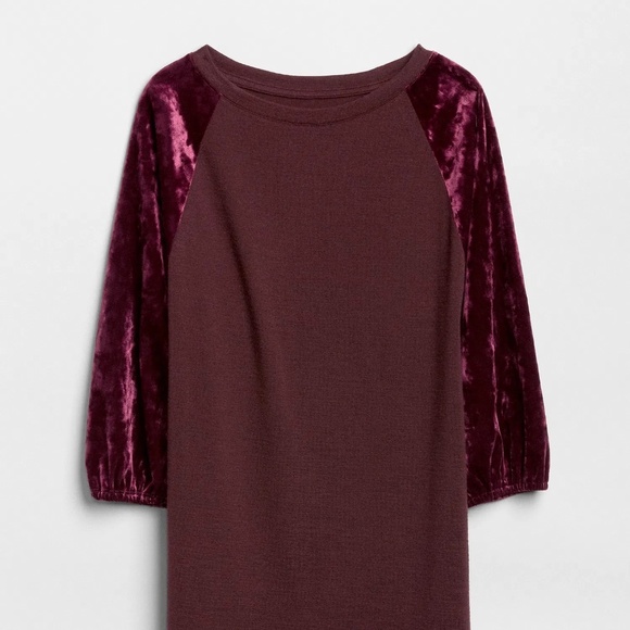 NWT GAP Velvet Sleeve Knit Dress Women’s Small – Vamp Red Long Sleeve Shift - Picture 14 of 14